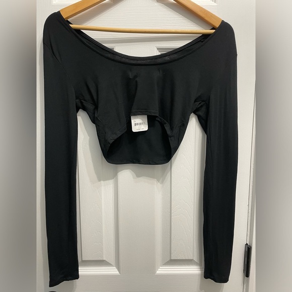 NWT Free People Beach Alia Crop Top Black Size XS Sexy Gothic NWT Y2K Style - Picture 8 of 10